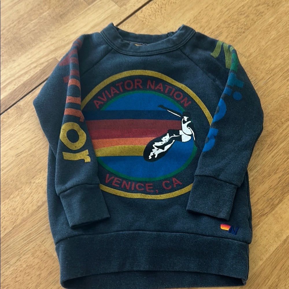 Aviator Nation Kids Sweatshirt with Rainbow Logo